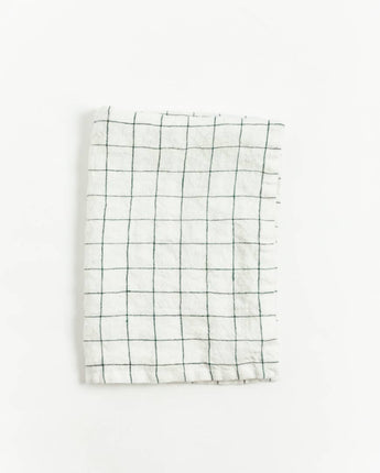 Linen Tea Towel | Blue Square