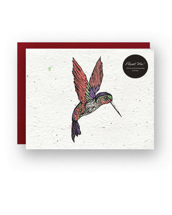 "Whimsical Hummingbird Harmony" Wildflower Seed Card