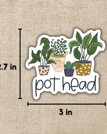 Pot Head Plant Lover Sticker