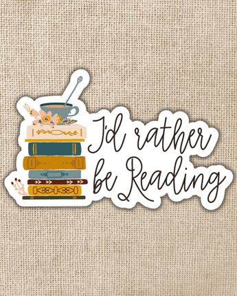 I'd Rather Be Reading Sticker, 3-inch