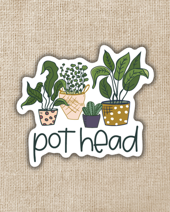 Pot Head Plant Lover Sticker