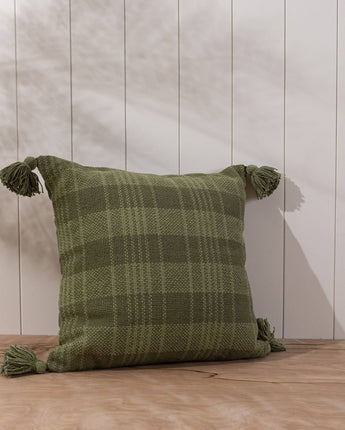 Plaid Pine Hand Woven Pillow | 18"