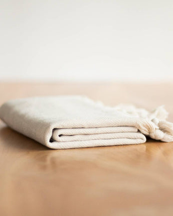 Turkish Cotton Hand Towel | Oat Milk